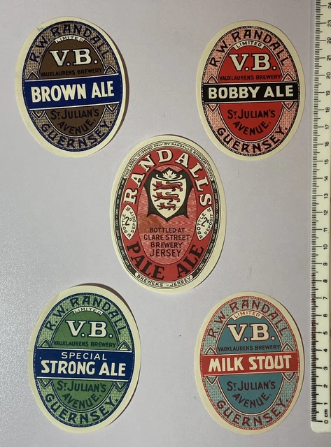 5 Old R W Randall St Julians. Guernsey Jersey Brewery Beer Labels Lot 180