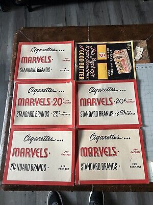 VTG Country Maid Brand Butter  Adjustable And Marvels Cigarettes Lot 6 Displays
