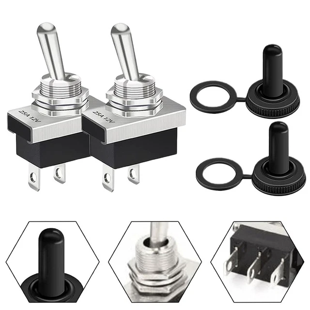 Interruttore ribaltabile attrezzatura -25°C ~ + 85°C 12V 25A 2 spine 2 pezzi pulsante tipo