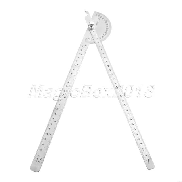 0-180 Degree Protractor Angle Finder Arm Measuring Ruler Gauge Stainless Steel 2