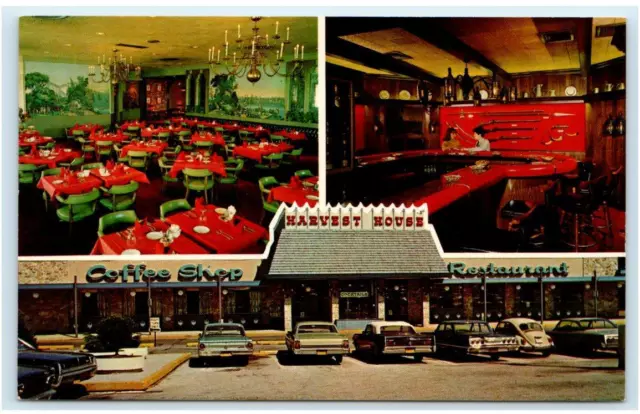 KING of PRUSSIA, PA ~ Roadside HARVEST HOUSE Restaurant & Bar c1960s Postcard