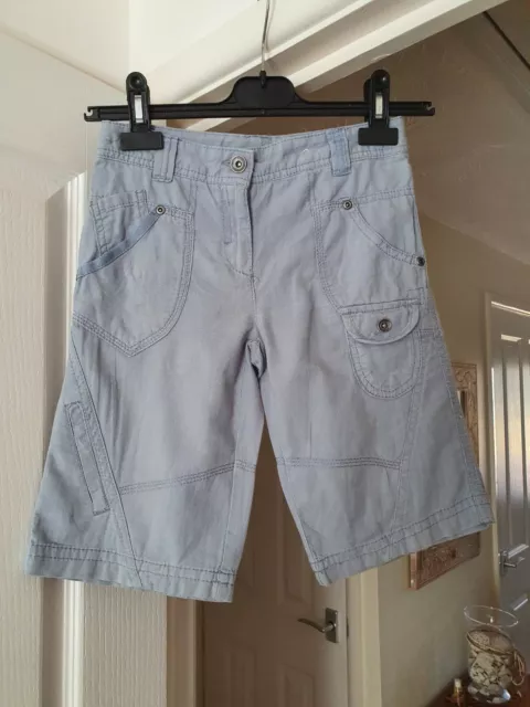 Boy's Next Pale Blue Combat Shorts, Linen Blend, Age 7 Years, 122 cms, VGC