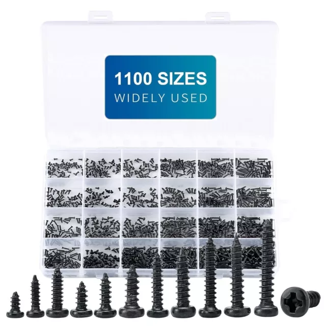 Set of self-tapping screws M1.2, M1.4, M1.5, M1.7, M2 - 1100 pieces SP-241100