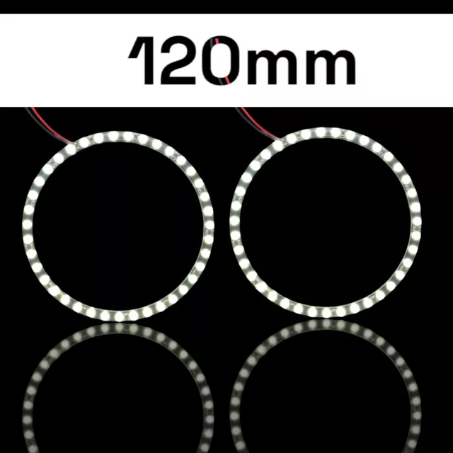 2x 120mm LED ring halo angel eye with 39 SMD white super bright 12v Black PCB