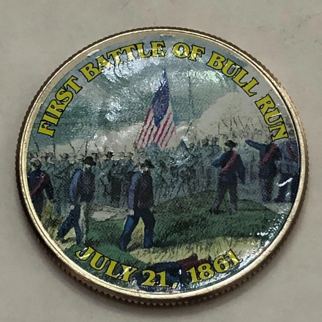 Colorized Kennedy half dollar. CIVIL WAR. FIRST BATTLE OF BULL RUN JULY 1861 #72