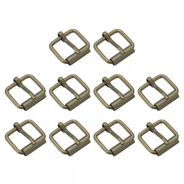Roller Buckles, 20pcs 20x15mm 3mm Thick Metal Belt Pin Buckle, Bronze Tone