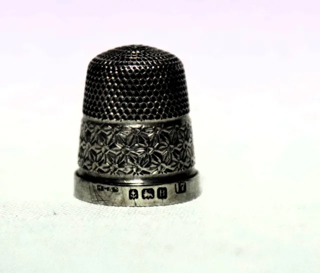 Vintage Sterling Silver Ornate Sewing Thimble