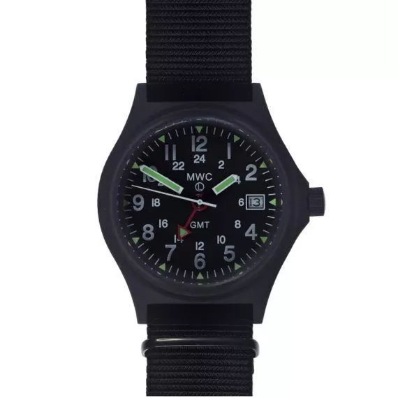 MWC GMT Montre Militaire PVD Quartz Homme Date 100m