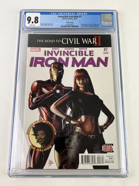 Invincible Iron Man #7 3rd Printing CGC 9.8  KEY 1st Rir Williams Cameo