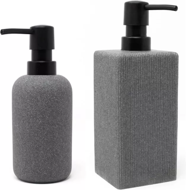 2x Washroom Soap Dispenser ,Stone Hand Soap Dispenser Bathroom Decoration 8in