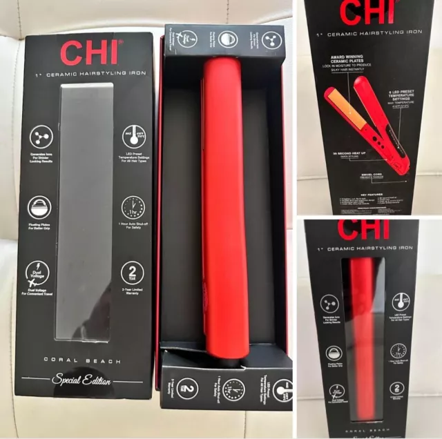 CHI 1" Ceramic Hairstyling Digital Iron Special Edition Coral Beach #3595 035