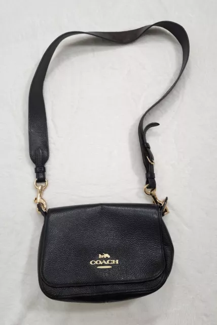 COACH QUILTED JES BLACK LEATHER CROSSBODY C1569 NWT $350