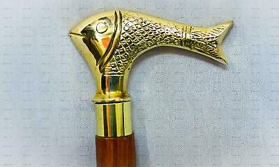 Antique brass handle style Victorian Cane dog walking stick design vintage gift