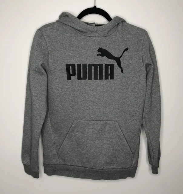 Puma Girls 13-14 Years Casual Grey Logo Pullover Hoodie