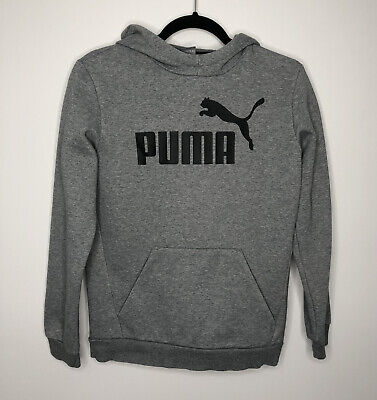 Puma Ragazze 13-14 anni Casual Grigio Logo Felpa Con Cappuccio Pullover