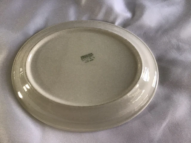 Vintage Railroad, China Oval Plate, Syracuse Econo Rim Blue Gold ￼Border Train 3
