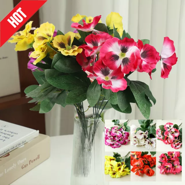 Artificial Pansy Flowers Silk Fake Butterfly Orchid Flower Home Wedding Decor