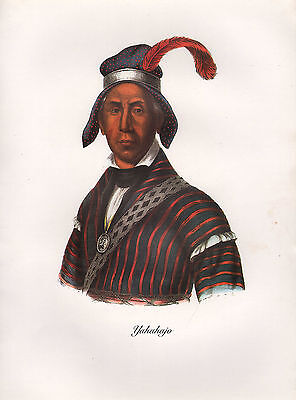 VINTAGE PRINT of 1830's NATIVE AMERICAN INDIAN ~ YAHAHAJO ~ SEMINOLE