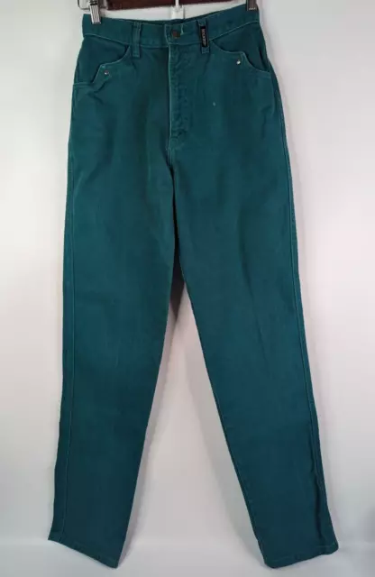 Vintage Rocky Mountain Jeans Teal Western Rodeo High Waist Pant Women 27/5 34