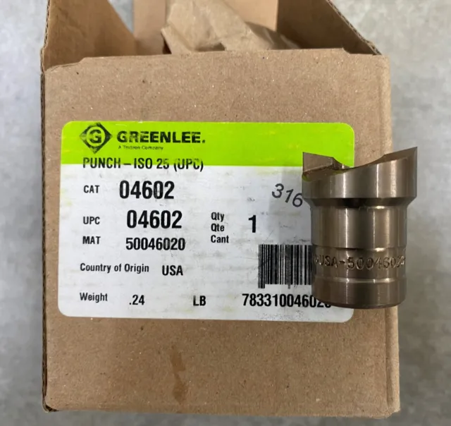 Greenlee 04602 Slug Splitter M25 ISO Punch suitable for stainless steel 50046020