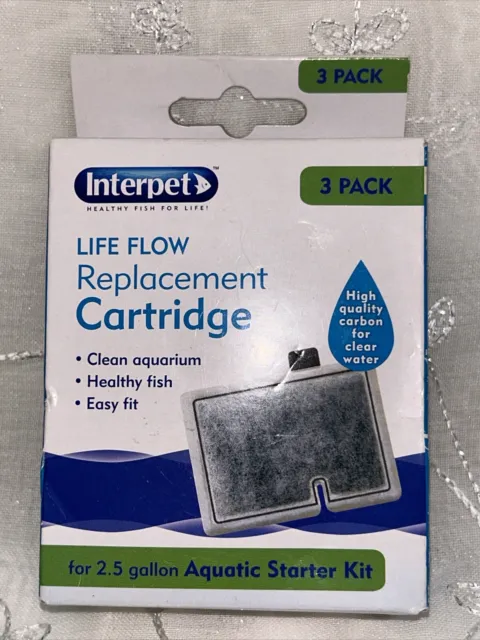 Interpet Life Flow Replacement Cartridge for 2.5 Gallon Aquatic Starter Kit 3Pk