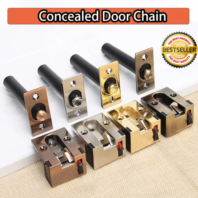 Concealed Internal Door Closer Chain Spring FIRE RATED Brass Nickel Tubular