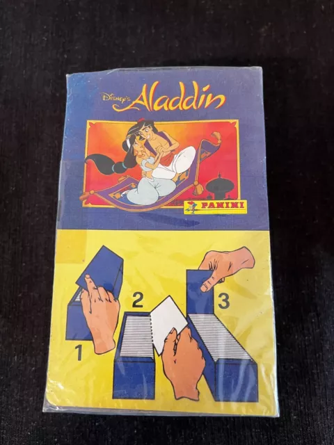 Boite Display Box 100 Packets Pochettes Panini Aladdin Disney Warner 1993 Rare