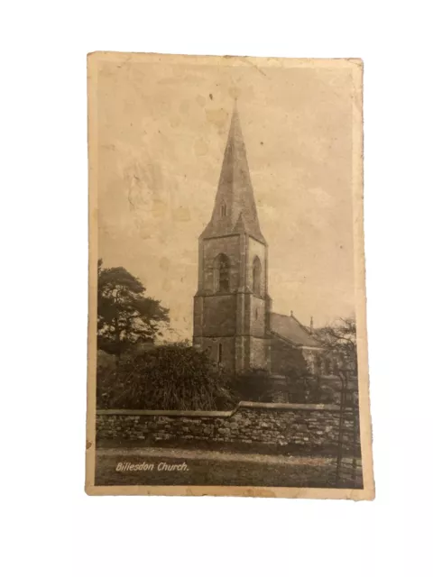 Interesting Vintage RP Postcard of Billesdon Church, Leicestershire - unused