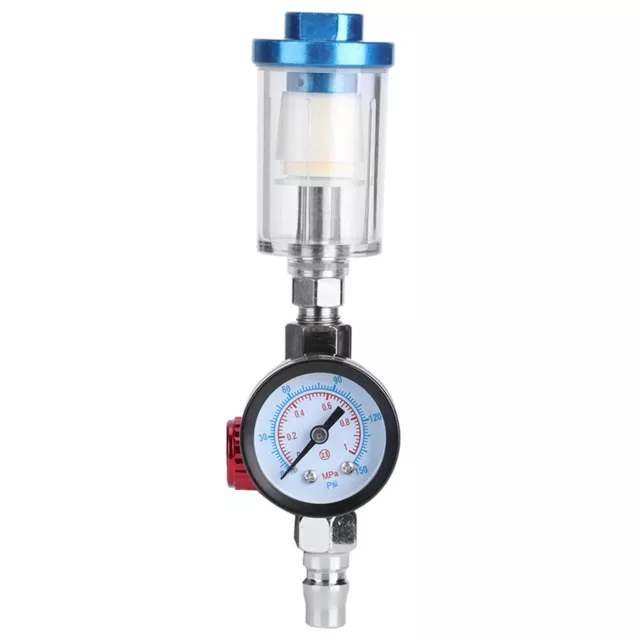 Pneumatic Spray Gun Air Pressure Regulator Gauge In Line Oil Water Trap Filter 2