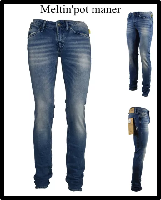 JEANS MELTIN POT uomo melton slim fit regular elasticizzato blu w31 w32 w36 w38 EUR 54 99 PicClick IT