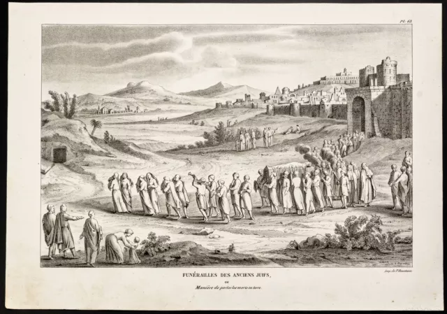1844 - Beerdigung Von Antik Juden - Gravur Antik - Jerusalem Und Jesus