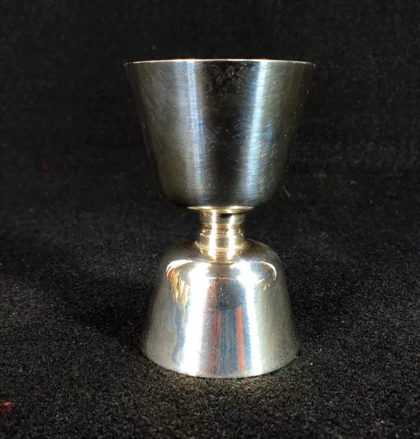 Antique Sterling Silver Double Jigger Barware Shot Glass Cup Manchester Silver