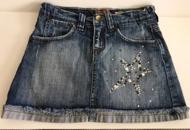 1989 Place Girl's Embellished Denim Adjustable Waist Skirt With Shorts Size 8