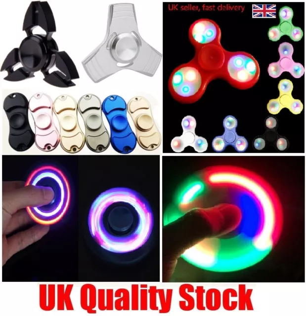 LED Flashing Fidget Hand Spinner Finger Tri-Spinner Light Up Stress Release Toys