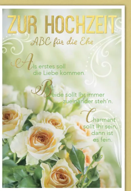 Hochzeitskarte mit Spruch ABC für die Ehe
