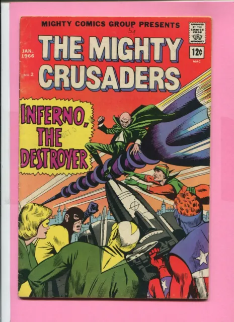 Mighty Crusaders # 2 - Inferno - Mighty Comics Group - Reinman Art -1965 - Cents