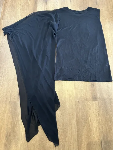 Martin Margiela MM6 Rare Collectible Black T Shirt Long Sheer Wrap Scarf £590 S