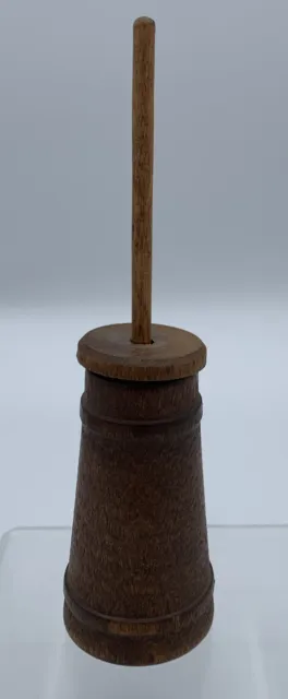 5.25" x 1.5" Wood Miniature Butter Churn Stick Moves Lid Opens Dollhouse Display