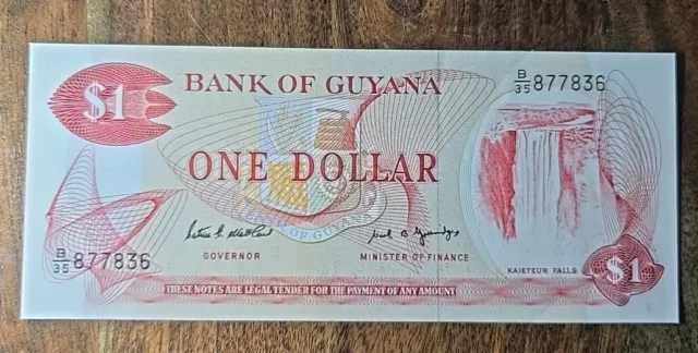 P25*Guyana $1 Banknote P-21 UNC