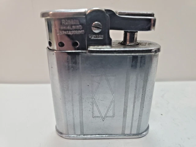 RARE! VINTAGE WORKING RONSON WHIRLWIND SILVER Tone LIGHTER 6188/26 £35. ...