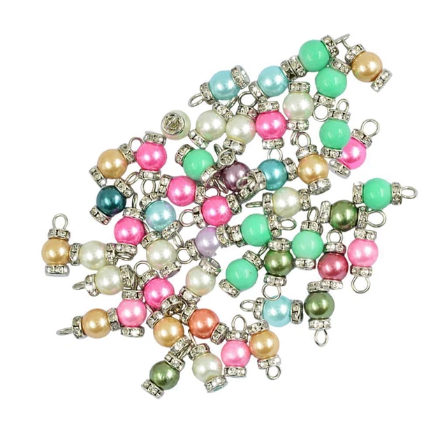 50 Stück Glasperlen Flach Sapcer Perlen Charms DIY Schmuckherstellung