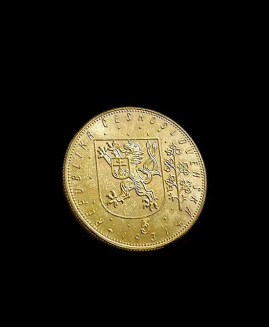 Czechoslovakia 5 dukat 1951, Brass - Gold Plated coin