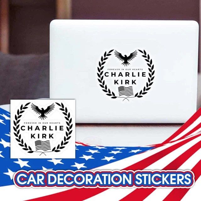 CHARLIE KIRK FOREVER in Our Hearts True American Hero Car Bumper