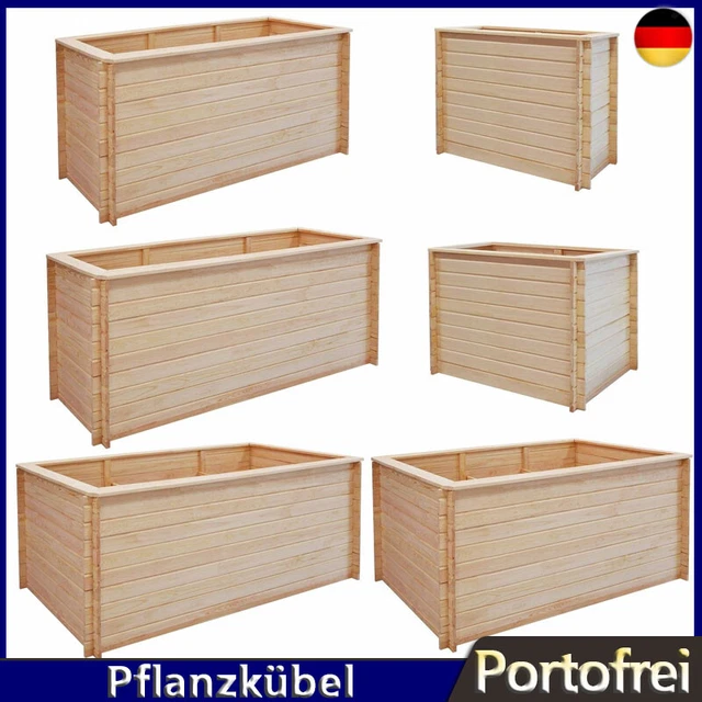 Holzfee Pflanzkübel DK Premium Q Aus Eiche | 50x50x40 Cm, Ca. 90 Liter | Mit Metallspannringen & Klappbaren Griffen