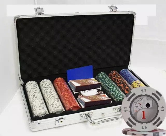 Mrc Poker 300Pcs 14G Yin Yang Design Poker Chips Set With Alum Case