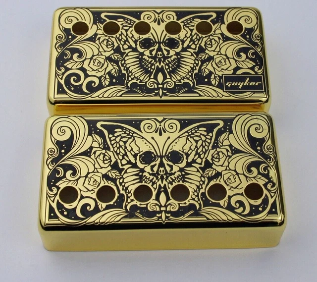 Gold Butterfly Top Guitar Neck Bridge Humbucker Pickup Covers Fit Epiphone LP SG