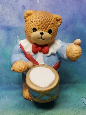 Enesco Lucy and Me boy bear wearing bow tie as Christmas Drummer Lucy Rigg