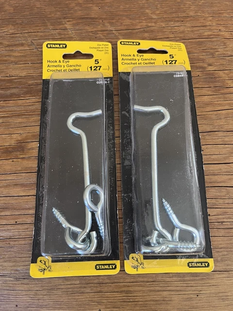 Lot Of 2 New Stanley 5” Hook & Eye Latch Zinc Plated
