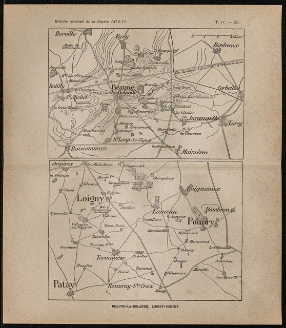 1898ca - Bataille de Loigny (Beaune-la-Rolande) - Carte guerre 1870 - Orléans