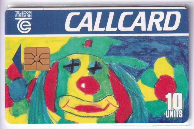 Europe  Telecarte / Phonecard .. Irlande 10U Art Peinture Clown Chip/Puce